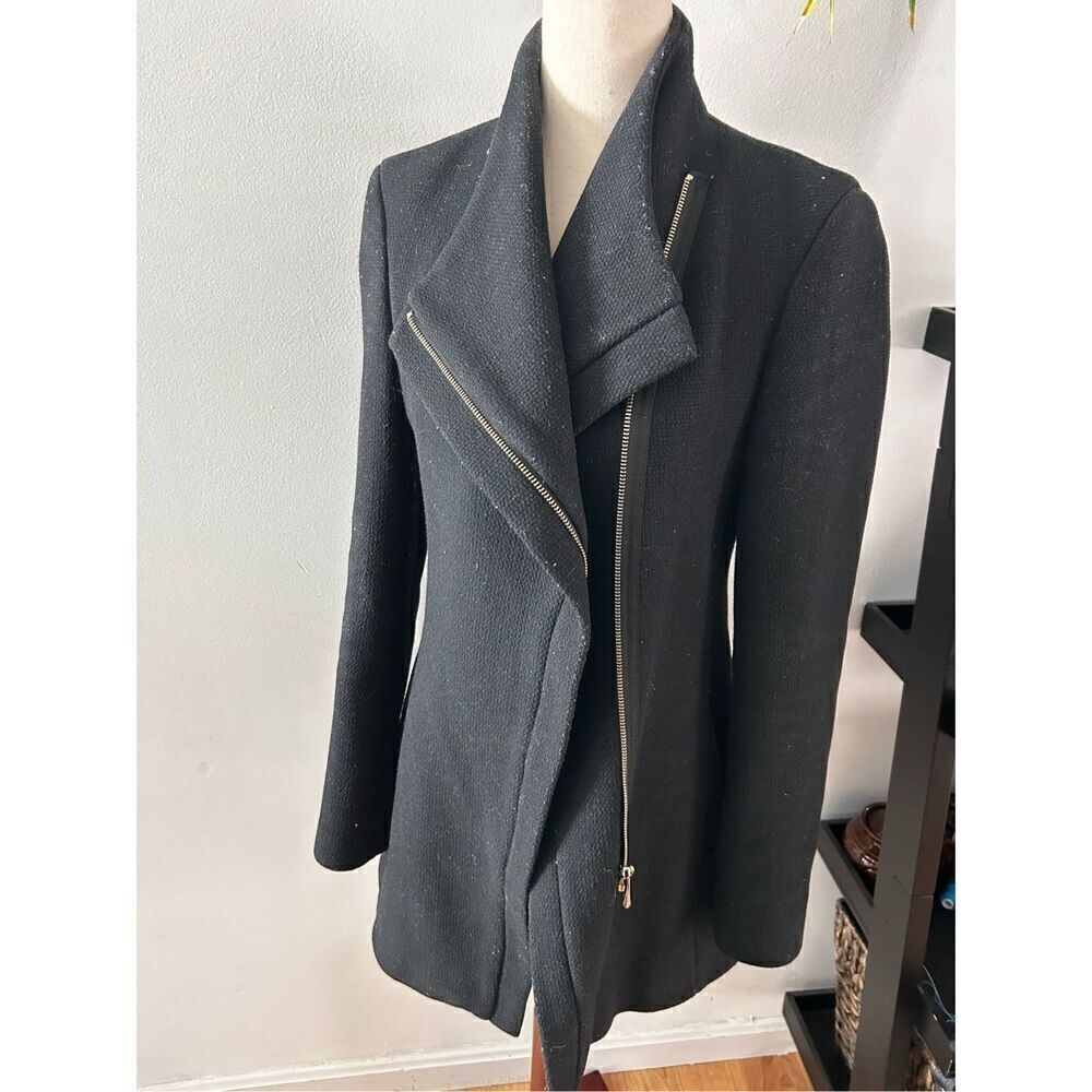 Calvin Klein size 2 black pea coat military style
